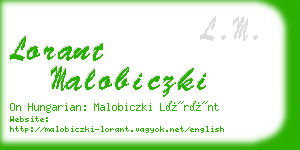 lorant malobiczki business card